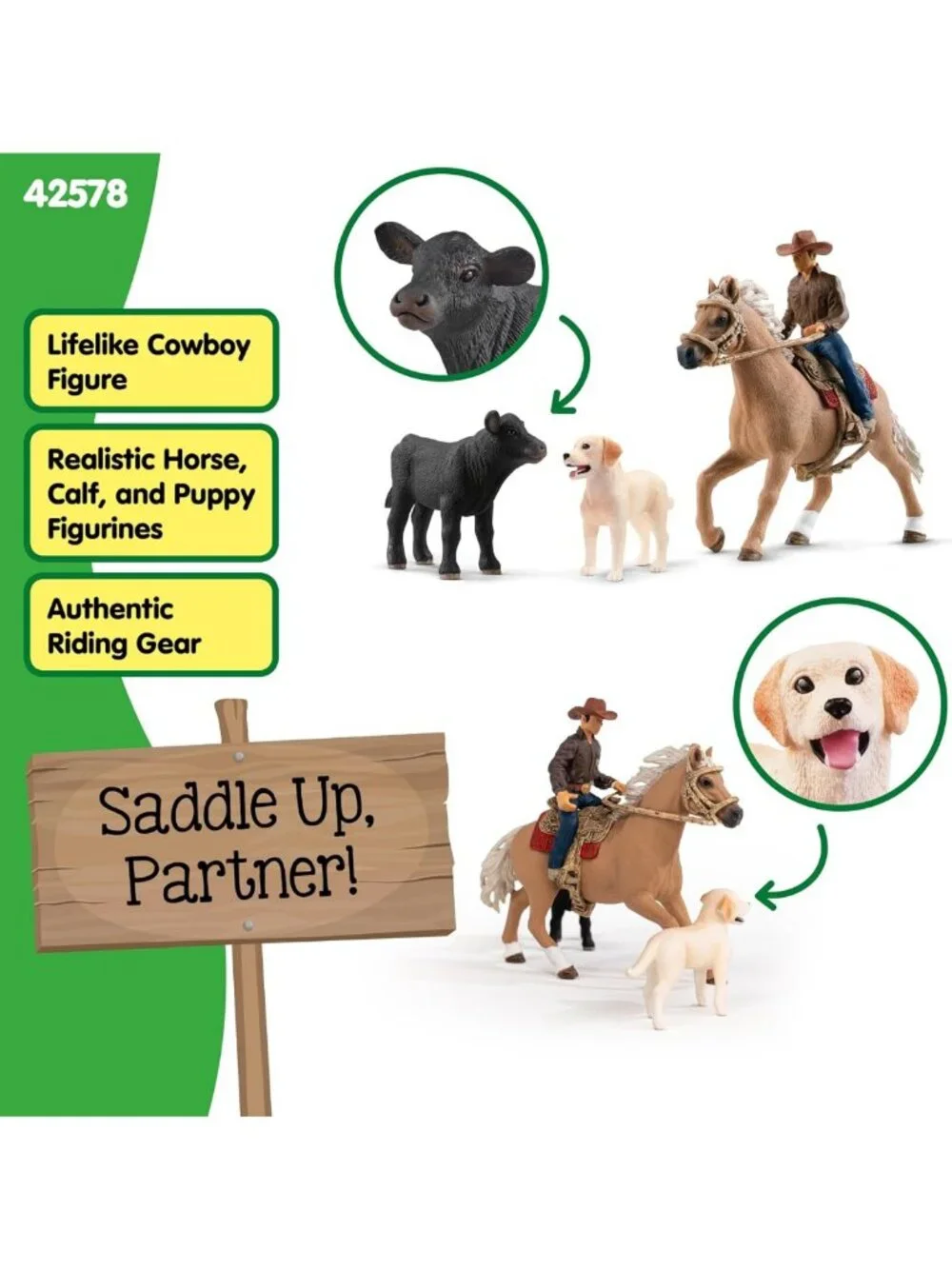 6-Piece Western Riding Adventure Set for Kids Ages 3+ | Farm Play Toys
